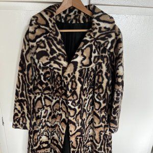 Vintage Faux Leopard Fur Coat
